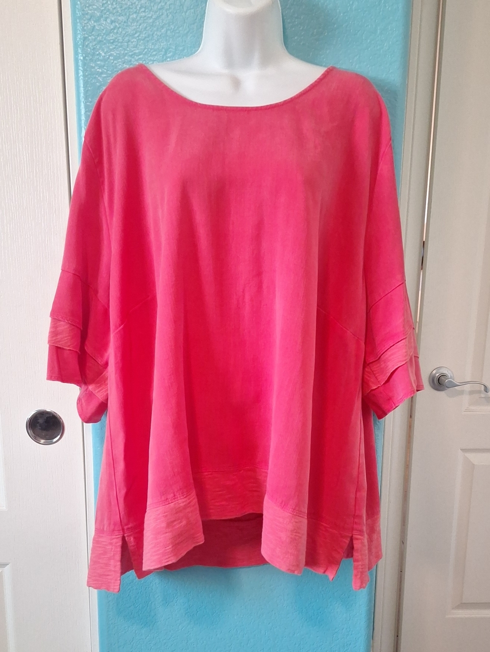 Soft Surroundings Coral-Pink Relaxed Scoop Neck Tunic 3X